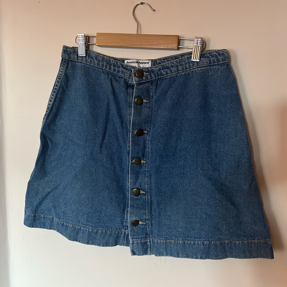 American Apparel Vintage Classic Blue Denim A-Line Skirt